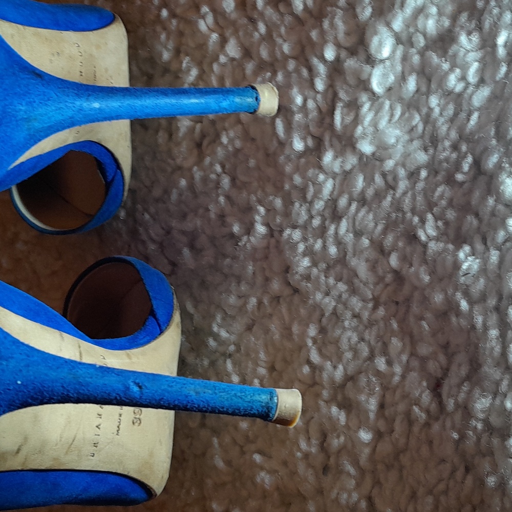 BRAIN ATWOOD BLUE Suede D Orsay Pumps Size 39.5 Euro - Picture 15 of 17